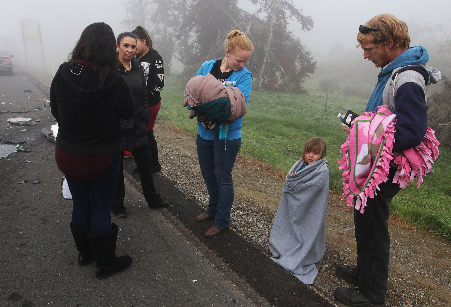 Accidents on Highway 198 in fog